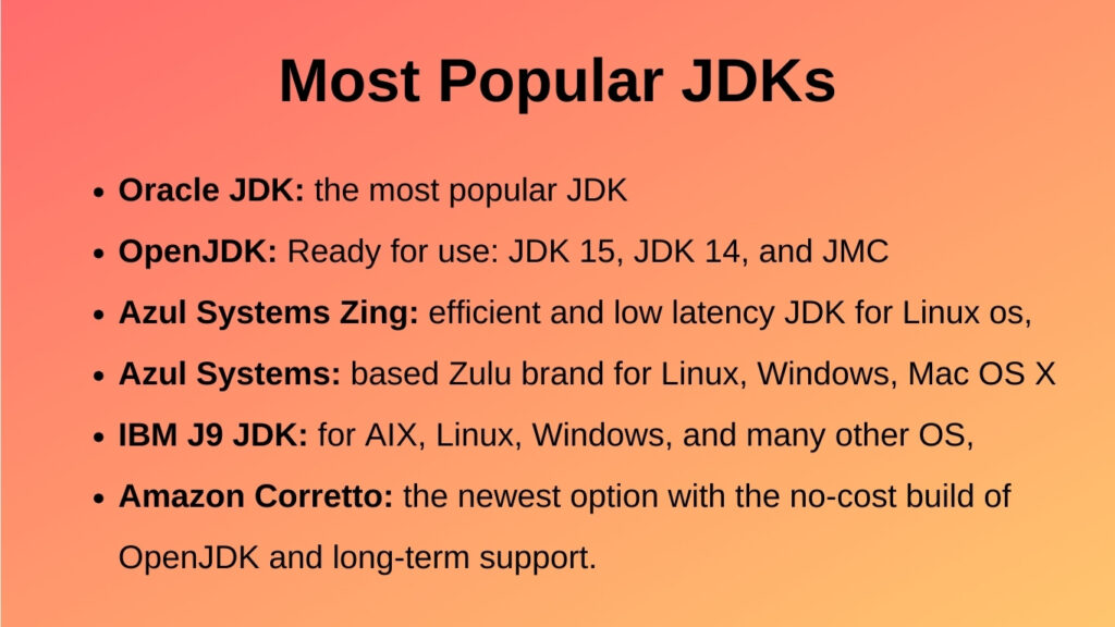 Most Popular JDKs