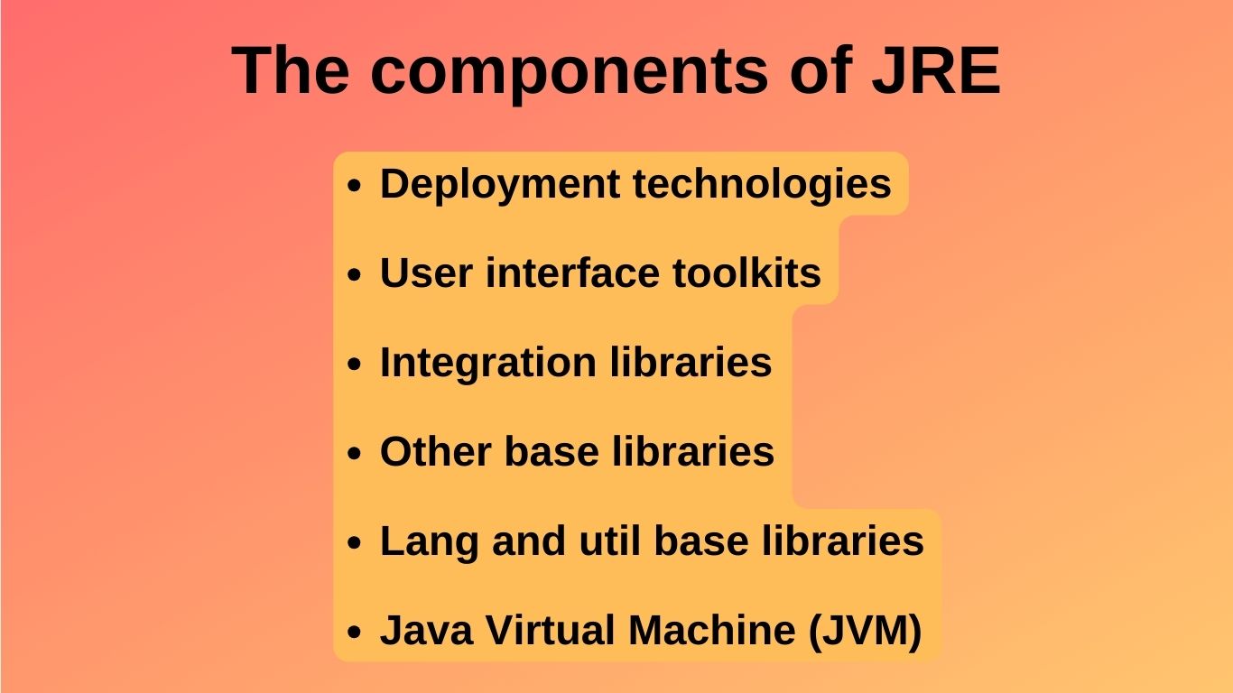 JRE это фундаментальный элемент разработки на Java