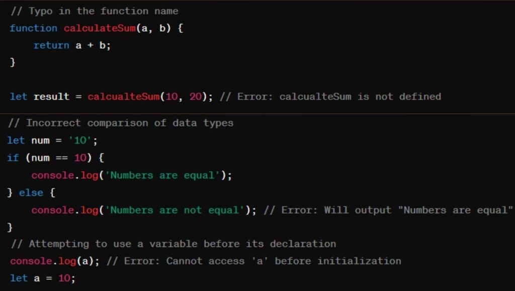Типичные ошибки в JavaScript