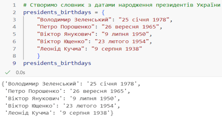 Ключі словника Python 4